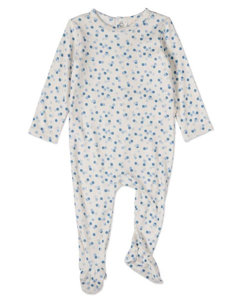 Blue Confetti Pointelle Footie