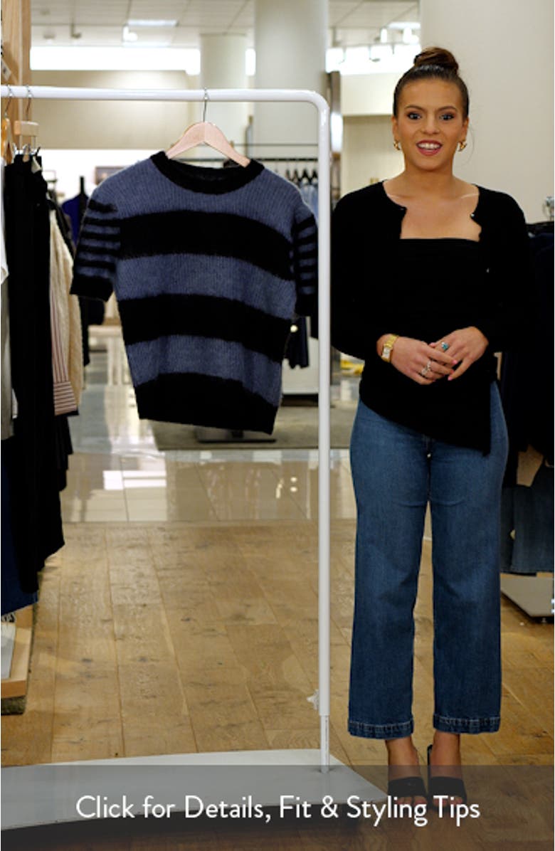 Clem Stripe Puff Sleeve Wool & Mohair Blend Sweater, sales video thumbnail