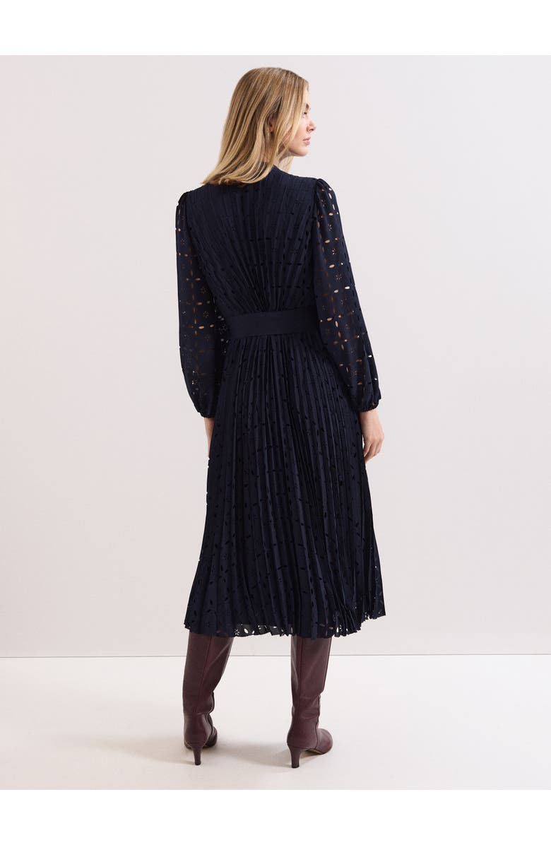 Phase Eight Marina Pleated Midi Dress, Alternate, color, Navy