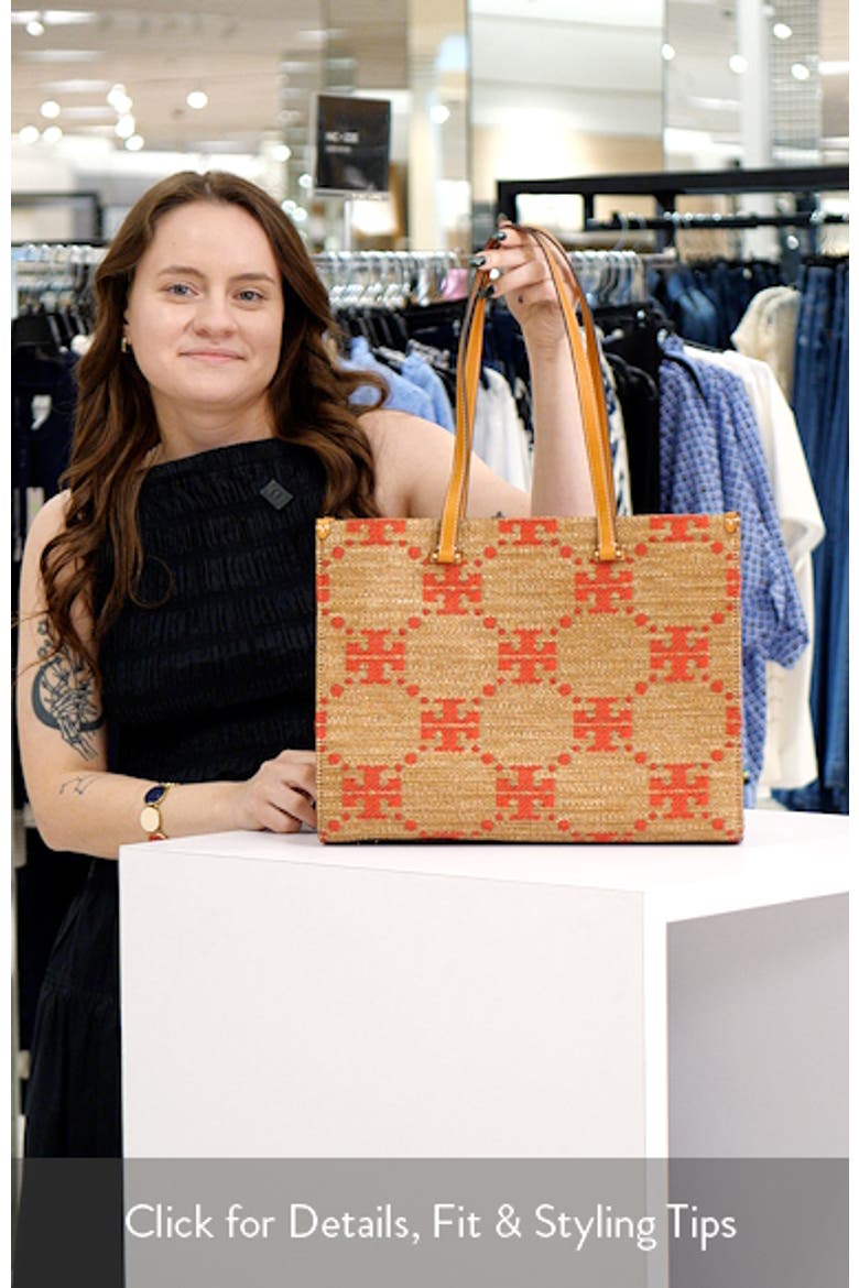 T Monogram Woven Tote video