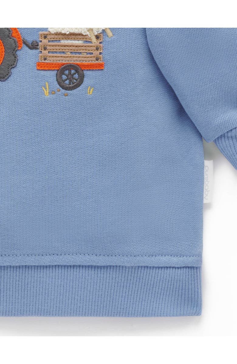 Purebaby Tractor Sweater, Alternate, color, Bluestone