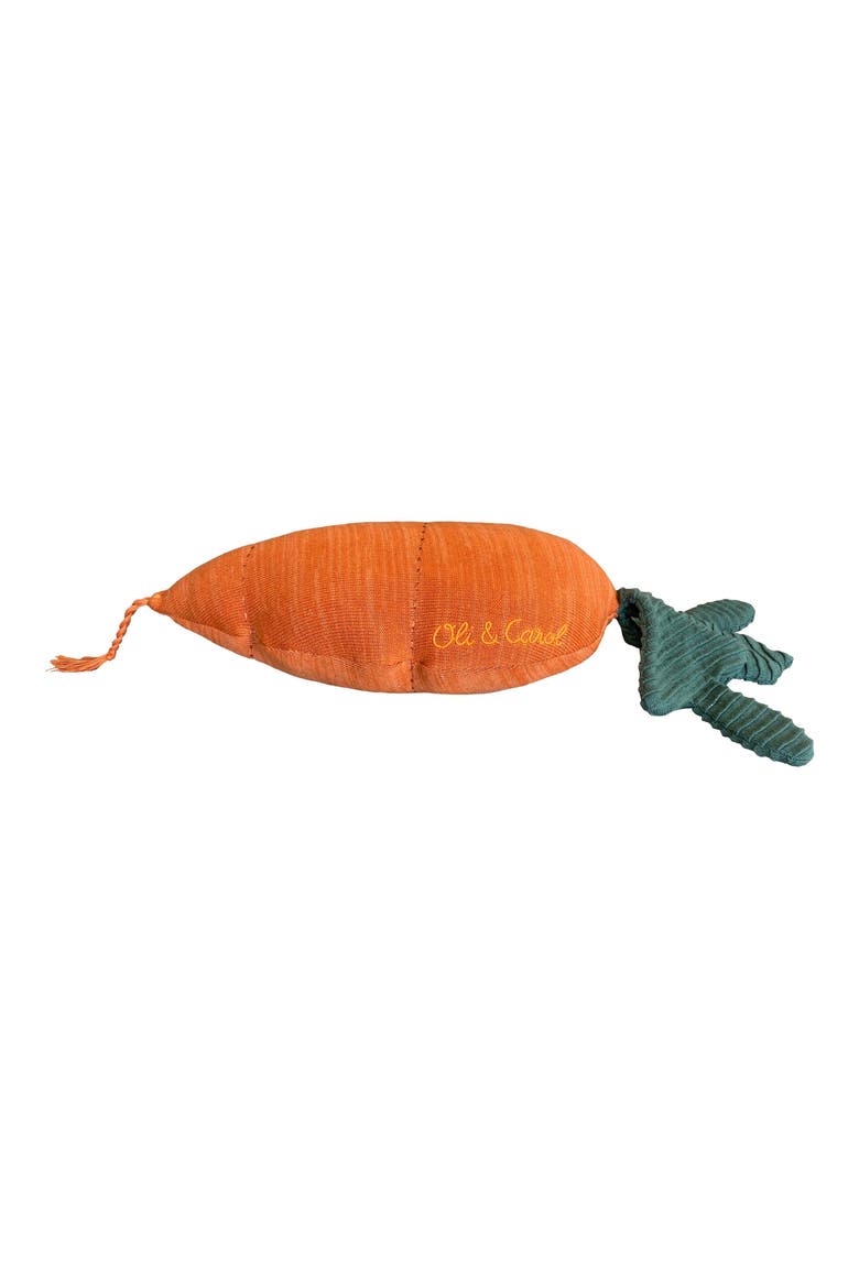 Cathy the Carrot Knit Accent Pillow, Alternate, color, DARK GREEN ORANGE SALMON