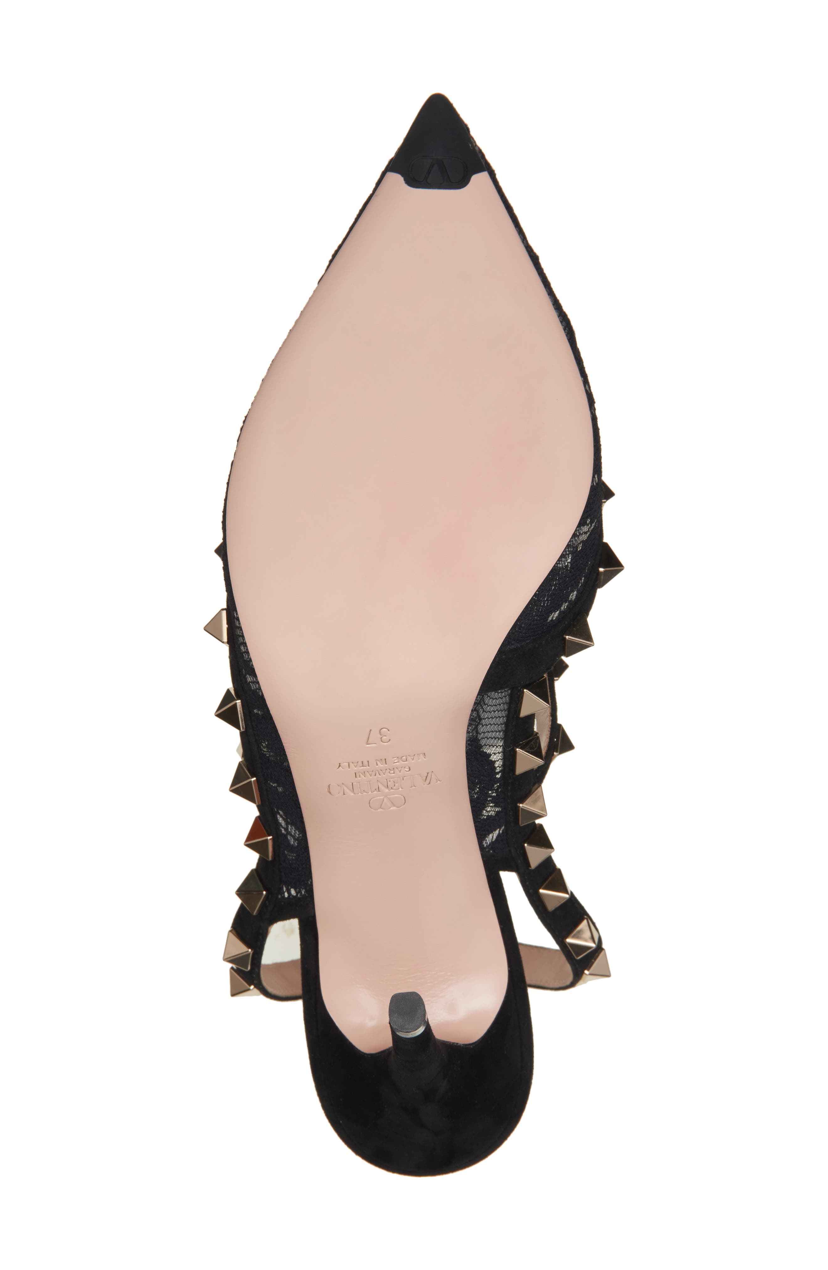 Valentino Garavani Rockstud Ankle Strap Pump, Alternate, color, 0No Nero