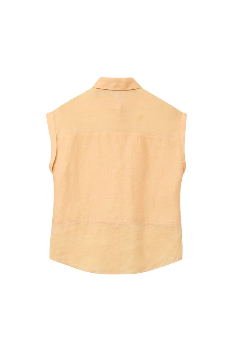 MINT VELVET Linen Blend Sheer Panel Shirt, Alternate, color, Yellow