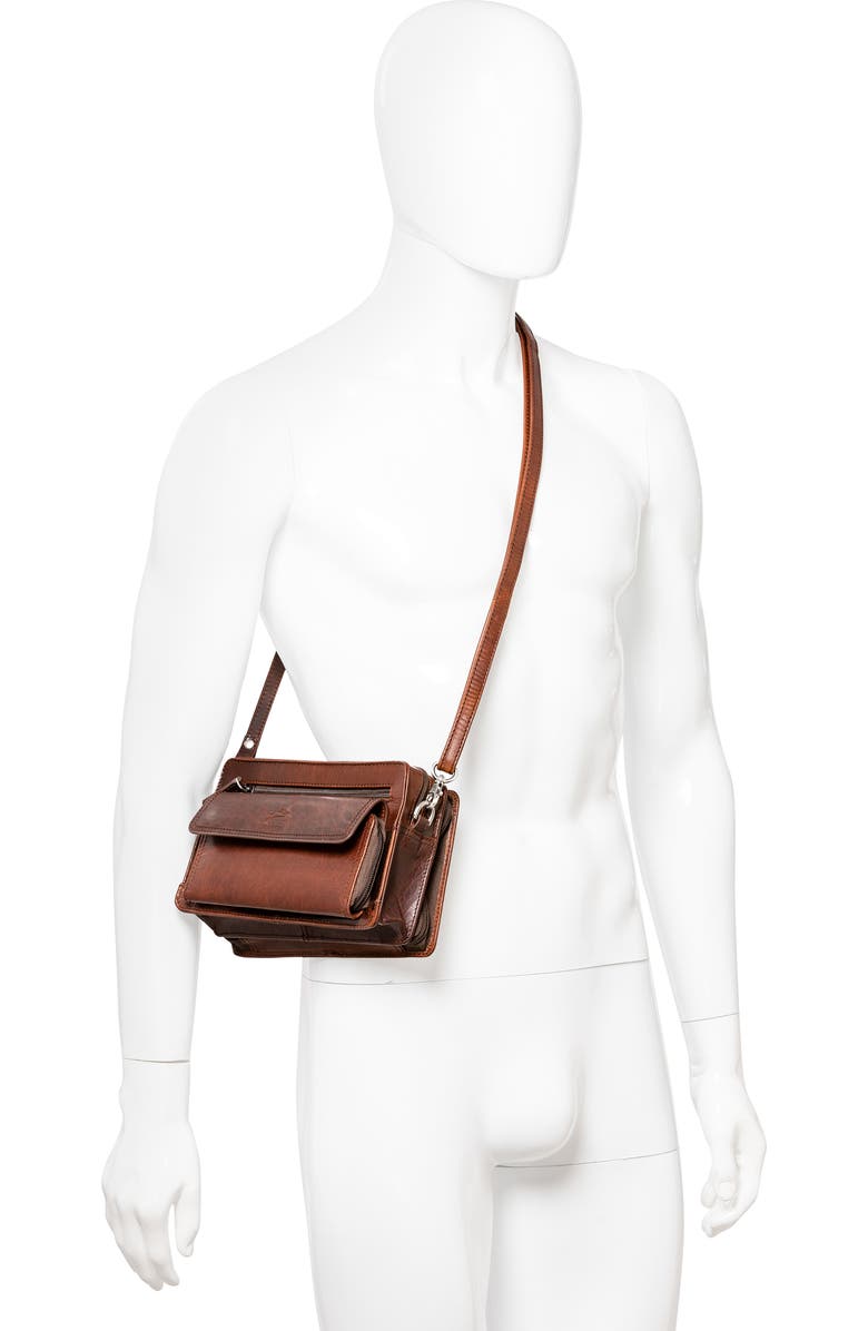 Mancini Buffalo Tote with Zippered Organizer, Alternate, color, Brown