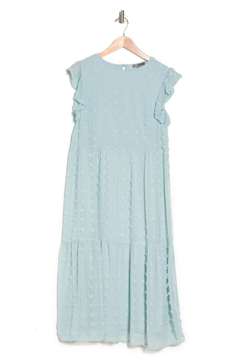 Ballerina Clip Dot Tiered Midi Dress, Alternate, color, SAGE
