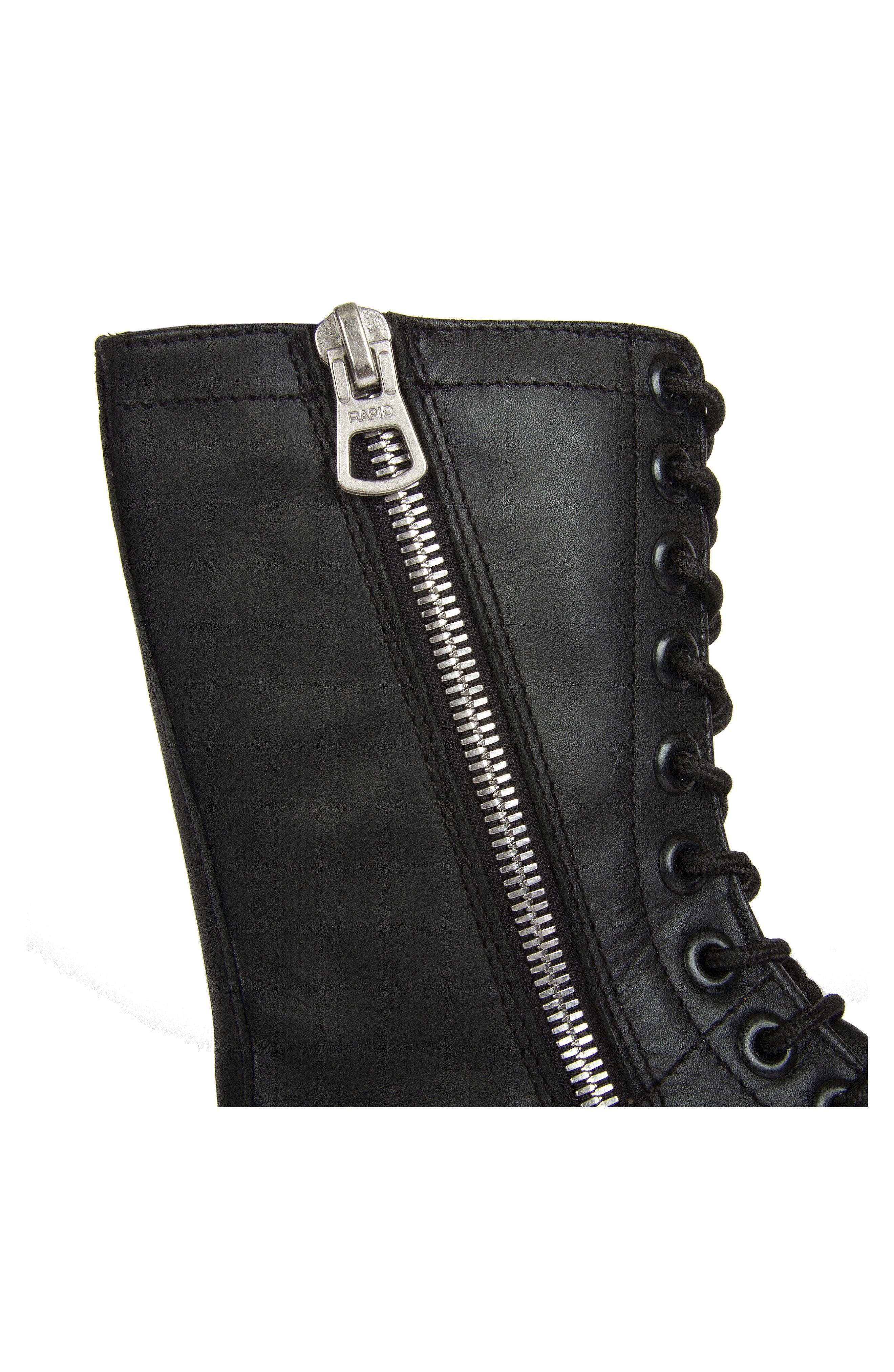 High Altitude Black Leather Boots, Alternate, color, Pink Black
