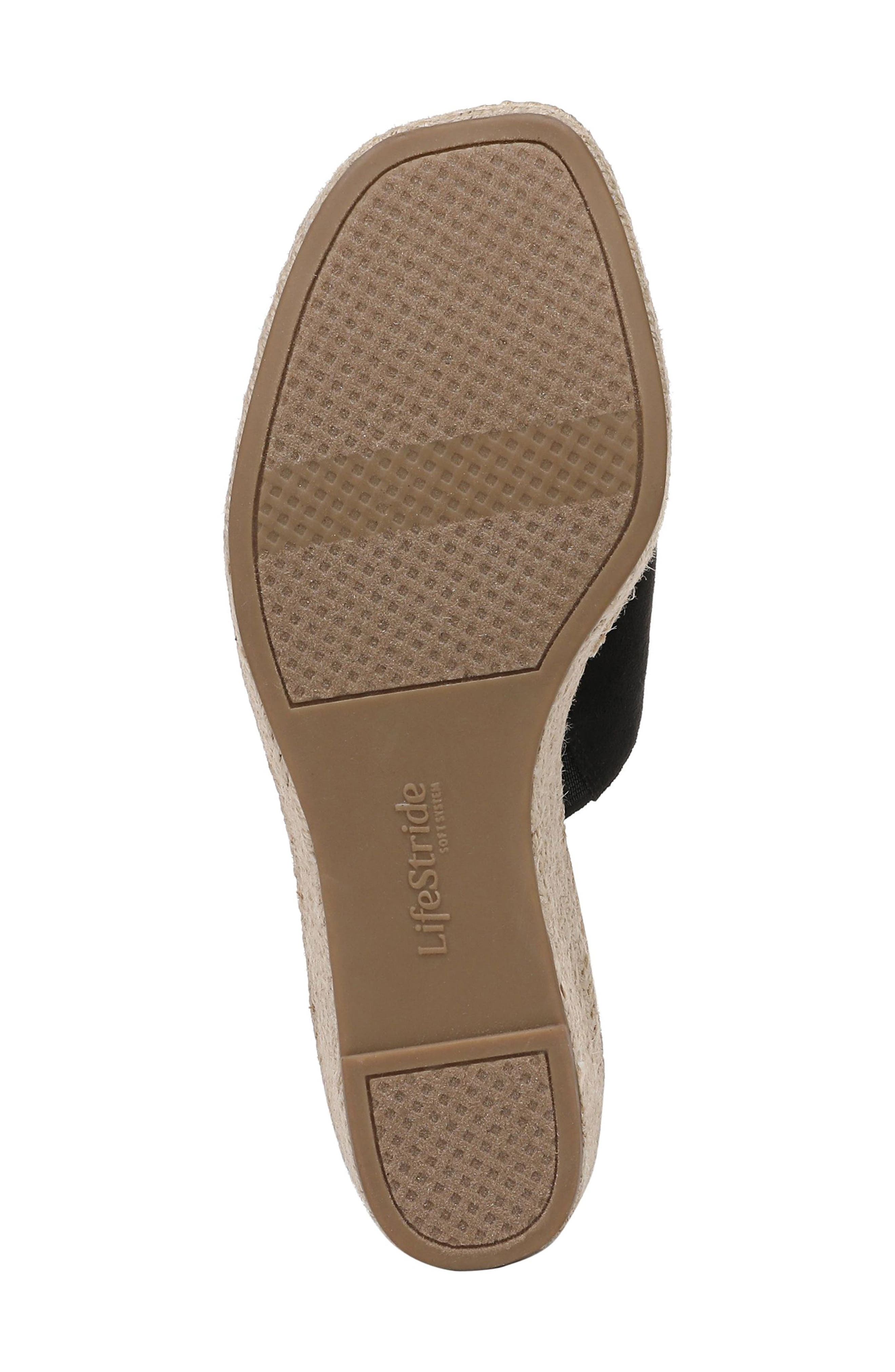 LifeStride Haute Espadrille Platform Wedge Slide Sandal, Alternate, color, Black