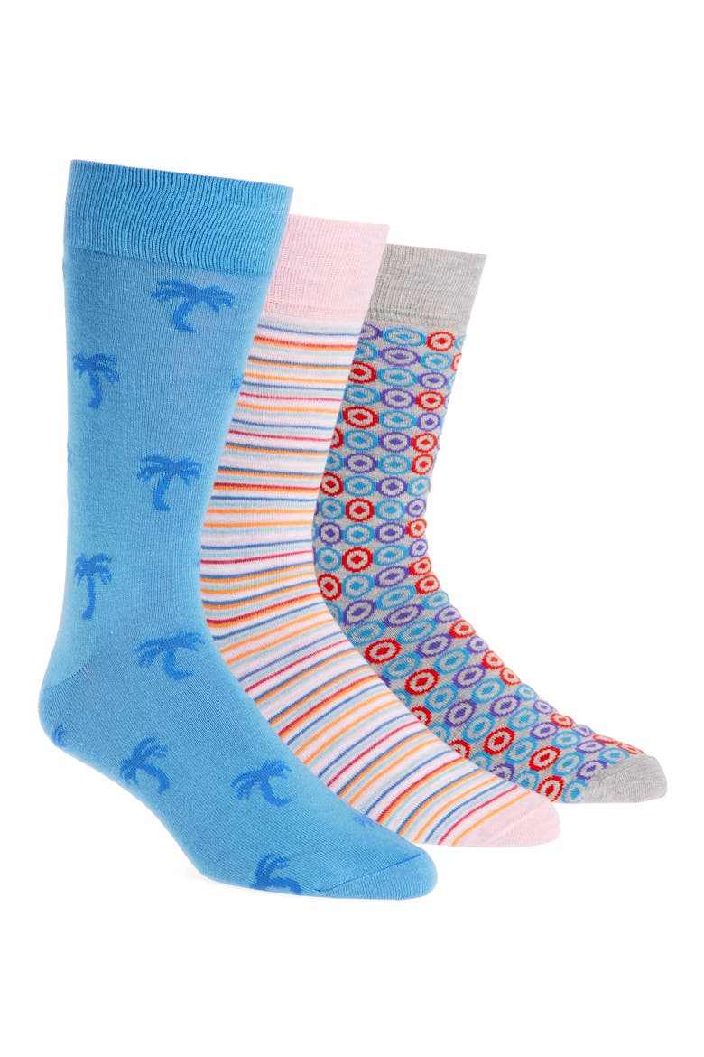 Assorted 3-Pack Crew Socks, Main, color, GREY