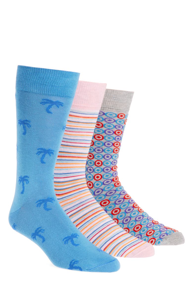 Lorenzo Uomo Assorted 3-Pack Crew Socks, Main, color, Grey