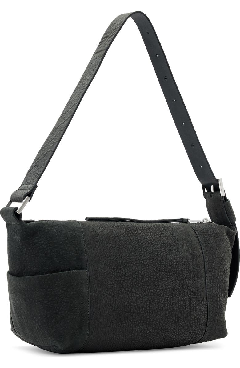 AllSaints Vega G Lambskin Leather Shoulder Bag, Alternate, color, Meteorite Grey