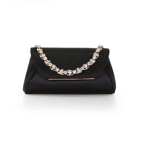 Seraphina Satin Clutch with Crystal Necklace Handslip