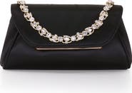 BADGLEY MISCHKA Seraphina Satin Clutch with Crystal Necklace Handslip