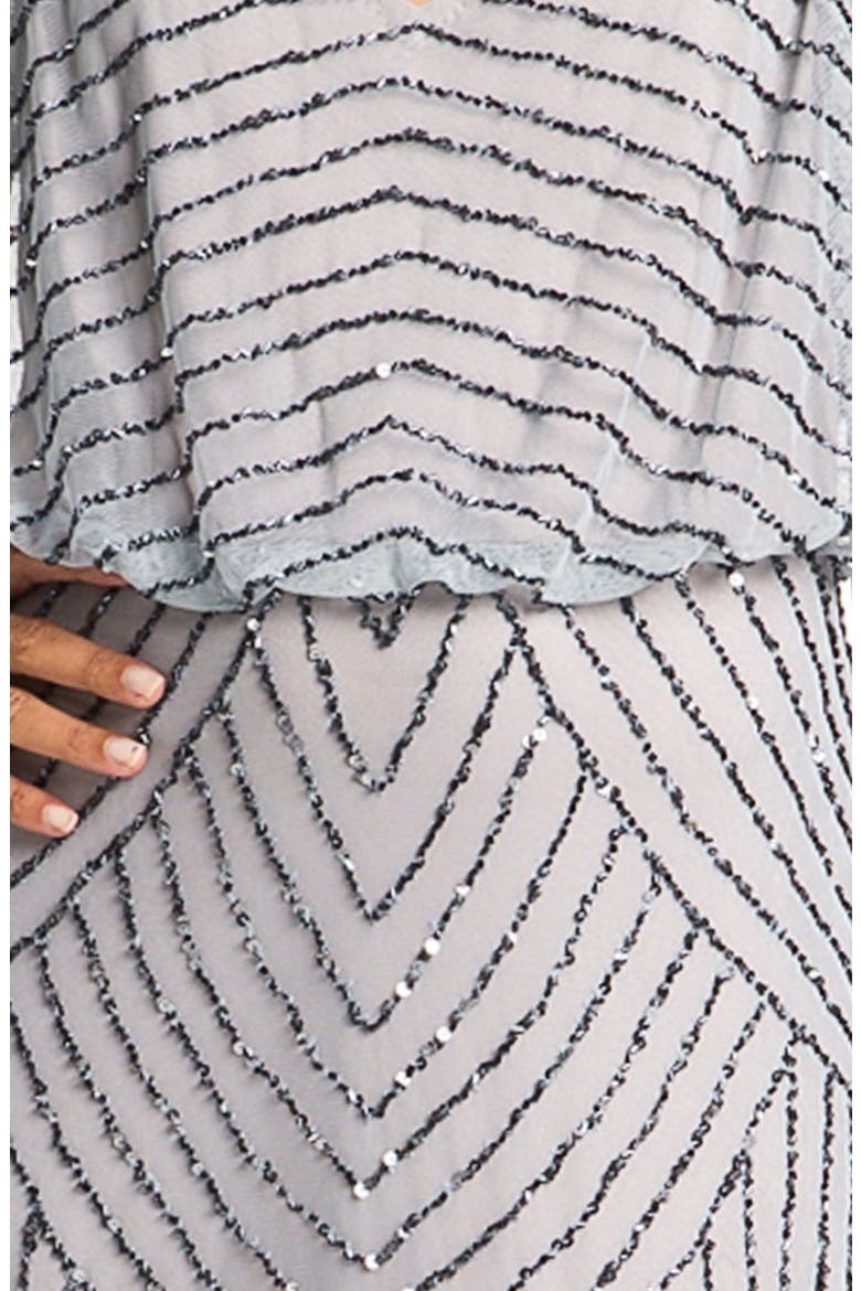Embellished Blouson Gown, Alternate, color, SLATE