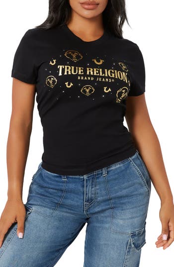 TRUE RELIGION TRUE RELIGION POPCORN BUDDHA COTTON GRAPHIC T-SHIRT 