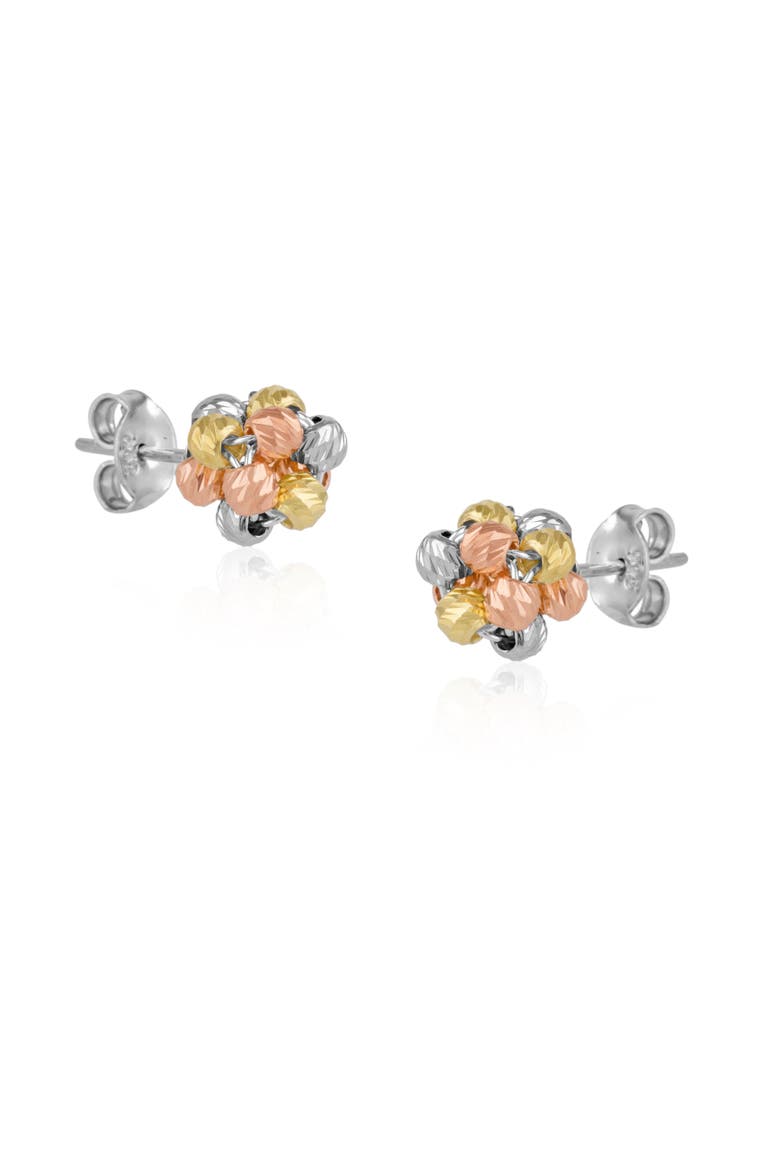 Sterling Silver Dorissa Beaded Stud Earring, Main, color, Rose gold