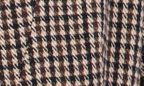 Ookie & Lala Houndstooth Inverted Notch Lapel Blazer In Brown