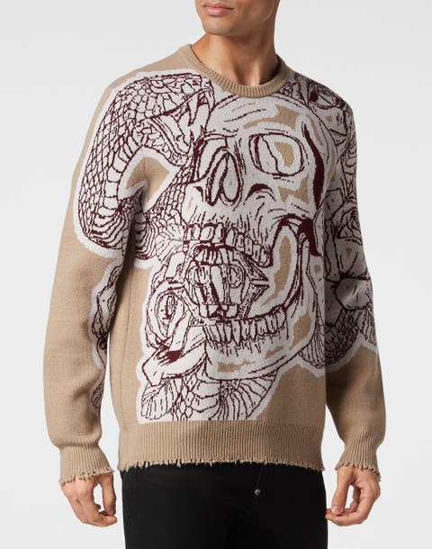 Pullover Round Neck Skull Men