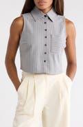 Walter Baker Tatiana Stripe Crop Sleeveless Shirt