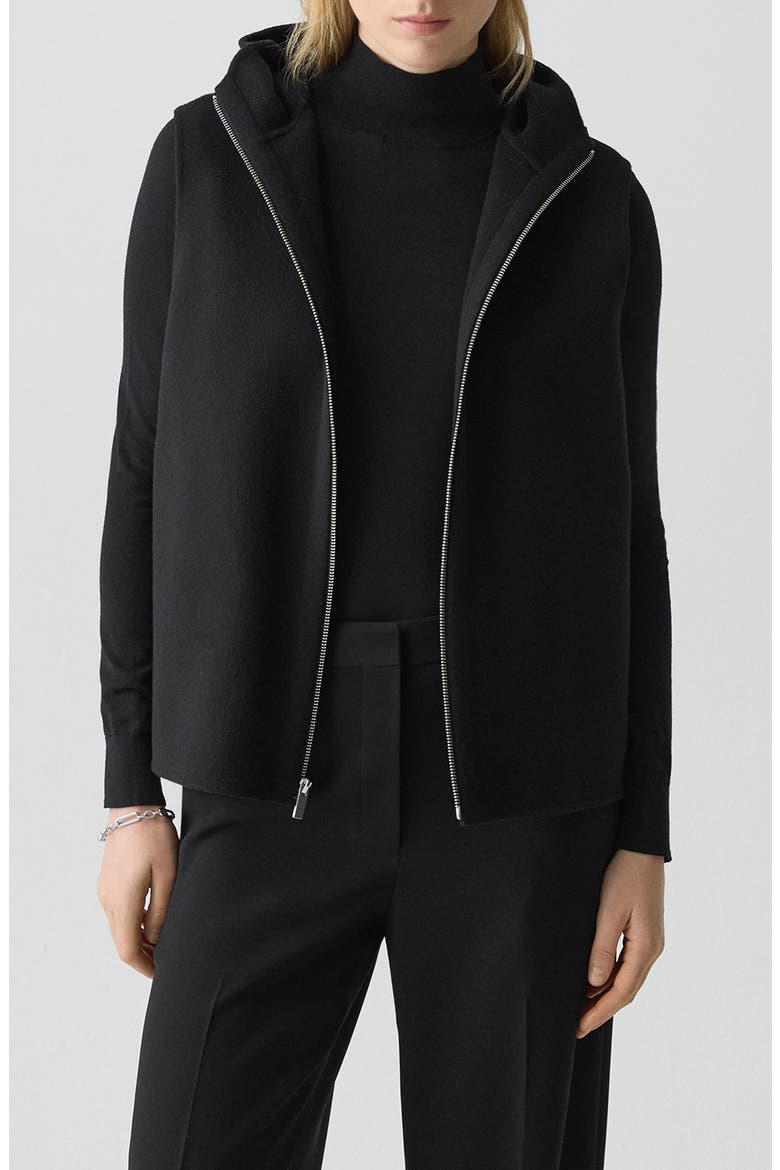 Wool & Cashmere Hooded Vest, Main, color, BLACK - 001