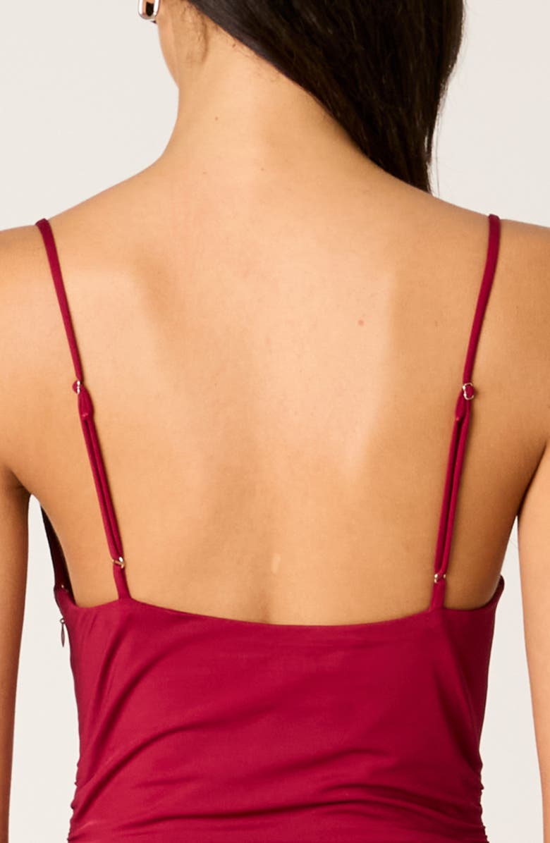 Nia Ina Shirred Cowl Neck Slipdress, Alternate, color, Cranberry