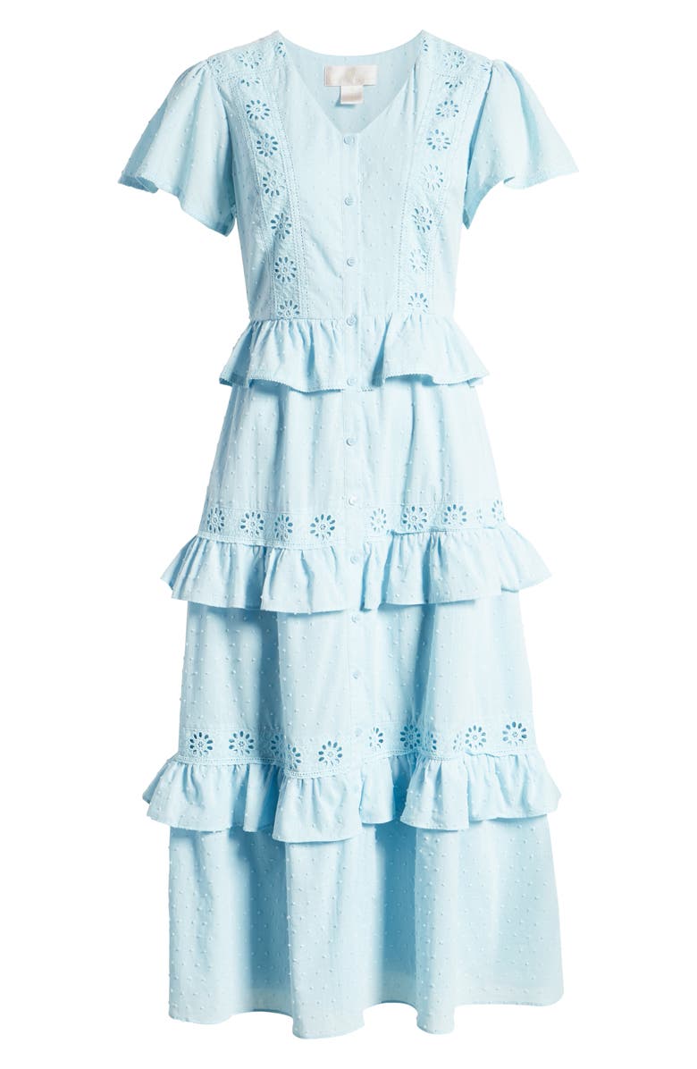 Rachel Parcell Ruffle Tier Midi Dress, Alternate, color, 