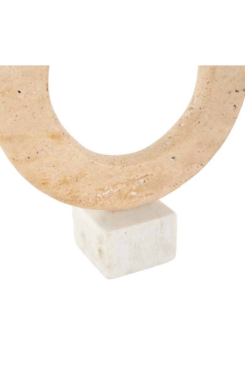 UMA Circular Marble Sculpture, Alternate, color, Cream Multi