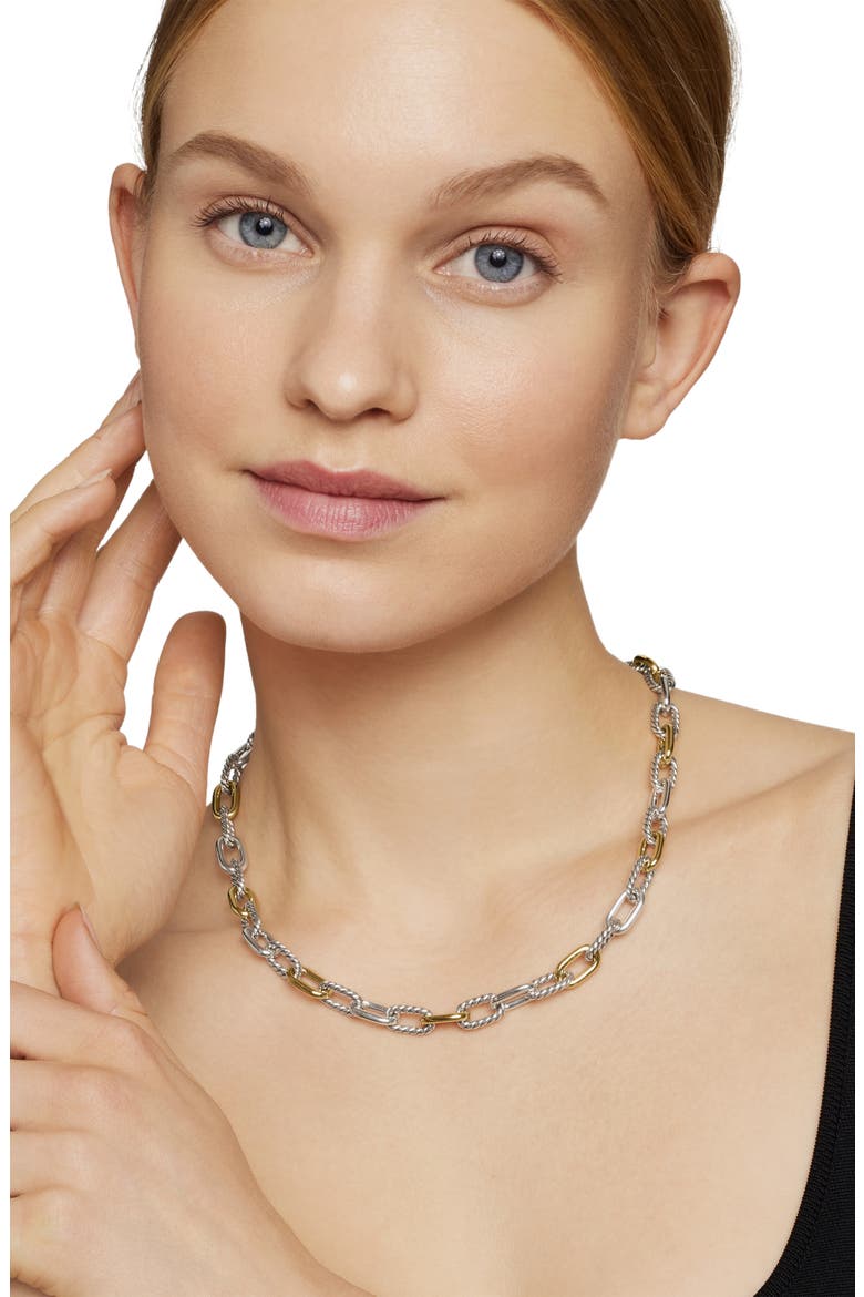 DY Madison® Sterling Silver & 18K Yellow Gold Chain Necklace, 8.5mm, Alternate, color, STERLING SILVER WITH 18K GOLD