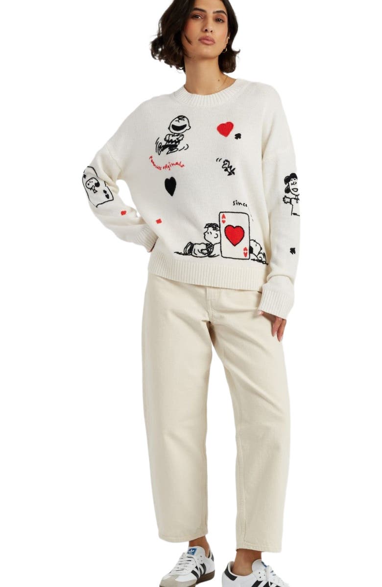 Chinti & Parker Wool Cashmere Charlie's Poker Pals Sweater, Main, color, Cream