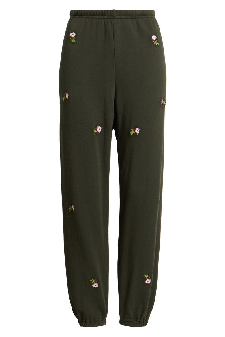 The Stadium Embroidered Cotton Sweatpants, Alternate, color, WOODLAND GREEN