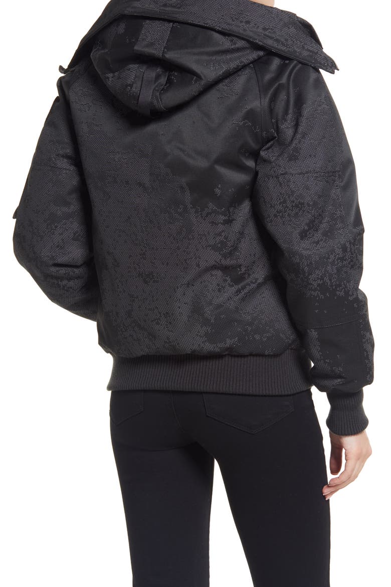 Chilliwack Holiday 625 Fill Power Down Hooded Bomber Jacket, Alternate, color, DRFTNG ICE BLK RFL