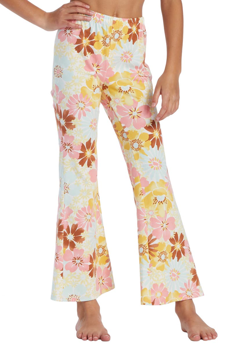 Billabong Kids' Flower Power Crop Jersey Flare Pants, Main, color,
