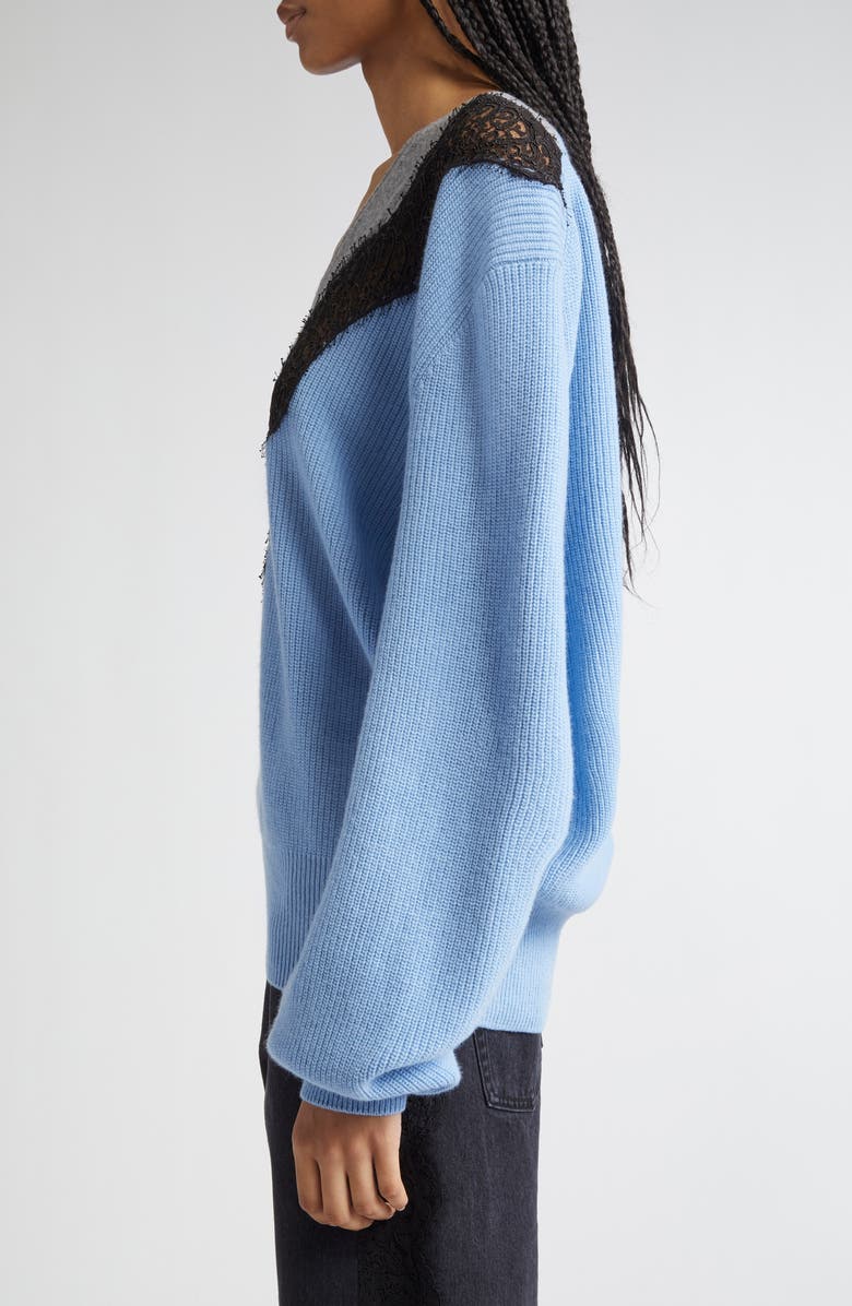 Stella McCartney Miracle Lace Virgin Wool Jumper, Alternate, color, 4008 - Sky Blue