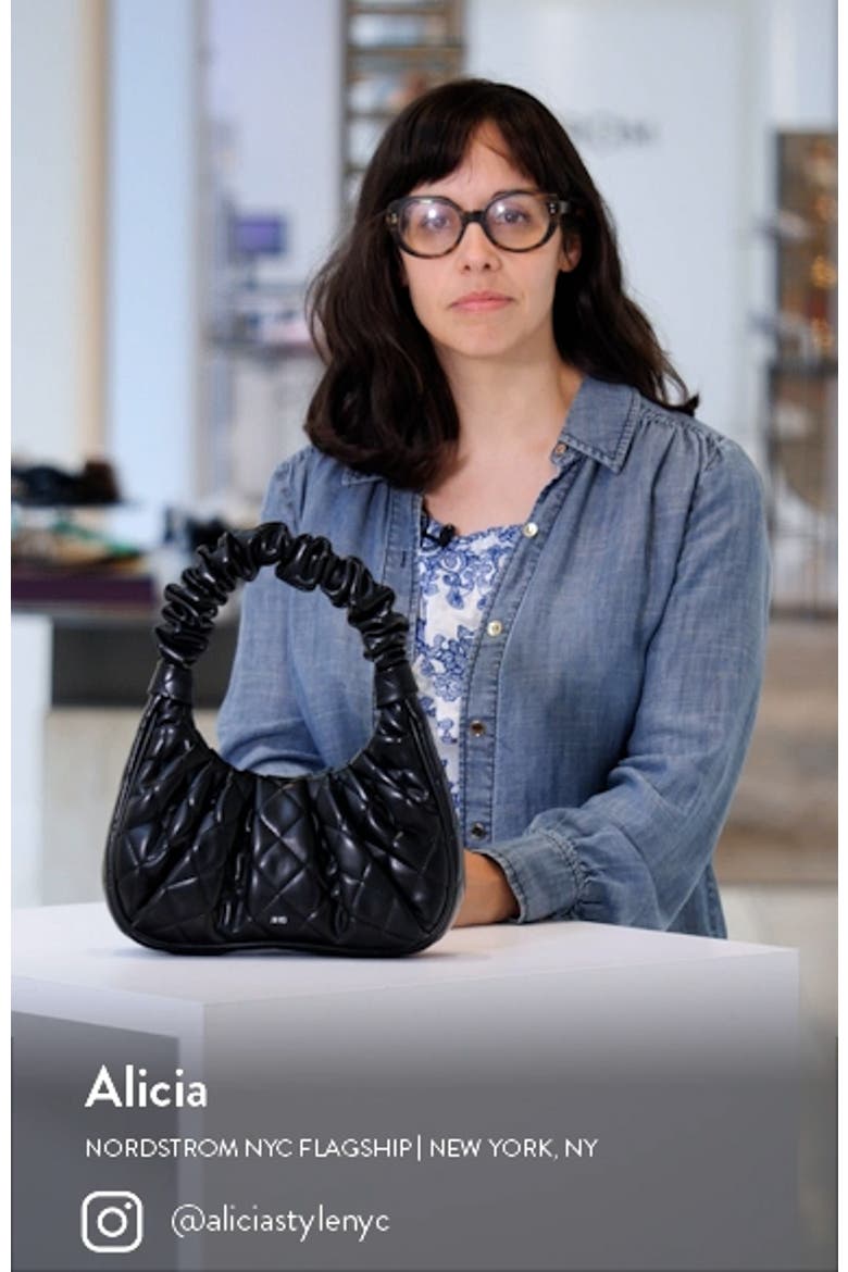 Gabbi Rhombus Ruched Quilted Faux Leather Handbag video