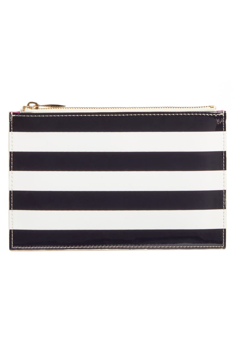 stripe pencil pouch set, Alternate, color, WHITE
