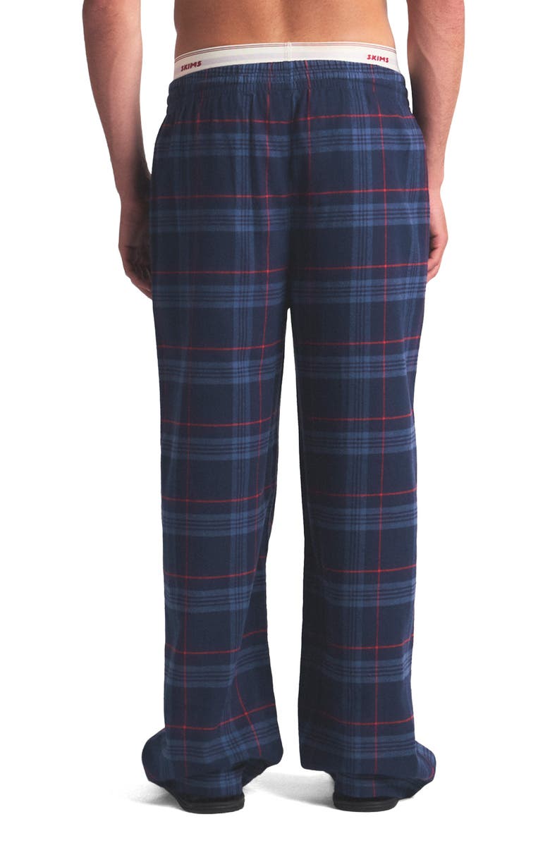 SKIMS Cotton Flannel Pajama Pants, Alternate, color, Damson Laser Plaid
