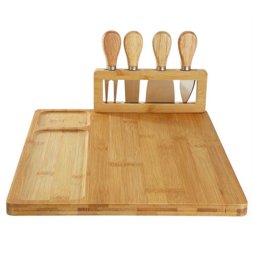 Megachef Bamboo Charcuterie And Cheese Board With Knife Stand ...
