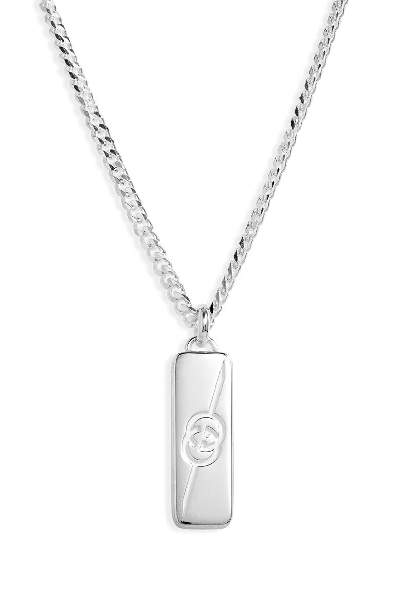 Gucci Interlocking-G Tag Pendant Necklace, Main, color,
