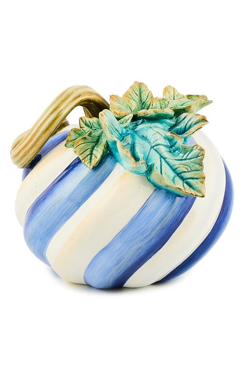 Mackenzie-childs Mackenzie Childs Royal Swirl Twisted Stem Pumpkin In Blue