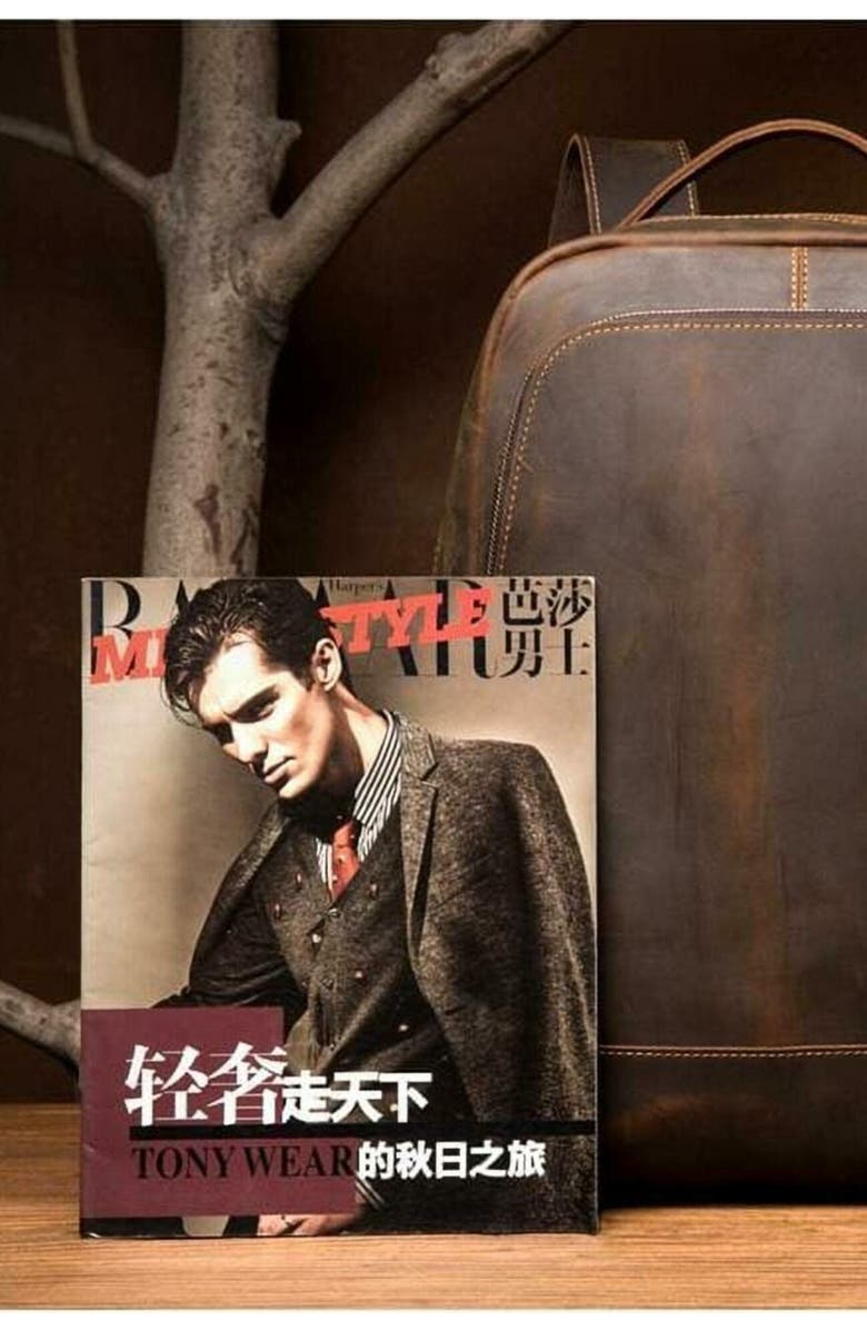 STEEL HORSE LEATHER The Vernon Backpack | Genuine Vintage Leather Minimalist Backpack, Alternate, color, Brown