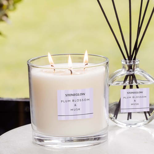 Stoneglow Modern Classics Plum Blossom Musk 3 Wick Candle 1490g In Plum Blossom & Musk