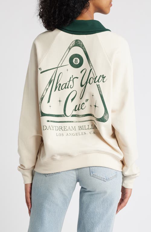 Daydreamer That's Your Cue Johnny Collar Graphic Sweatshirt