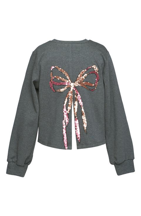 Kids' Sequin Bow Sweatshirt