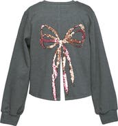 Hannah Banana Kids' Sequin Bow Sweatshirt