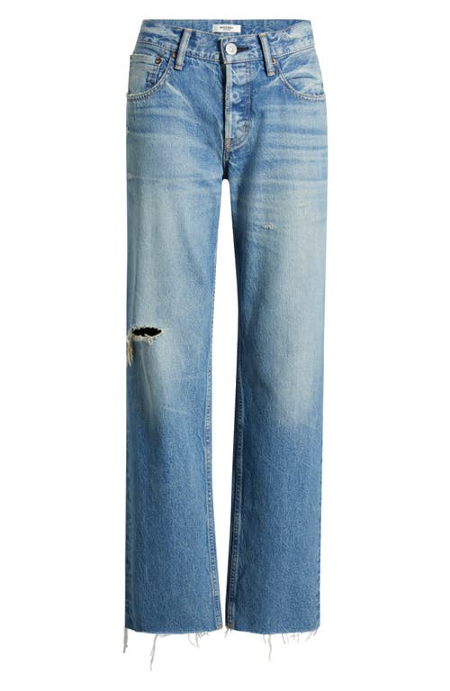 Moussy Vintage Frankford Ankle Straight Leg Jeans In Blue
