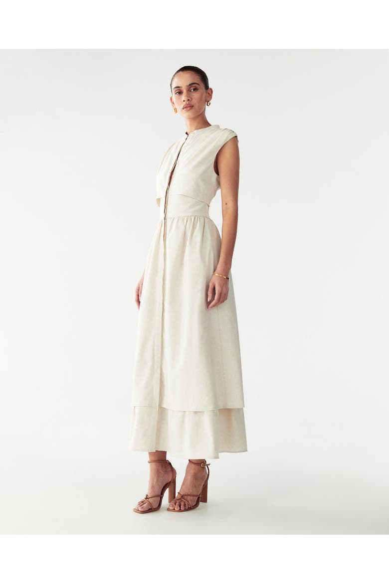 Fallyn Midi Dress, Alternate, color, Natural
