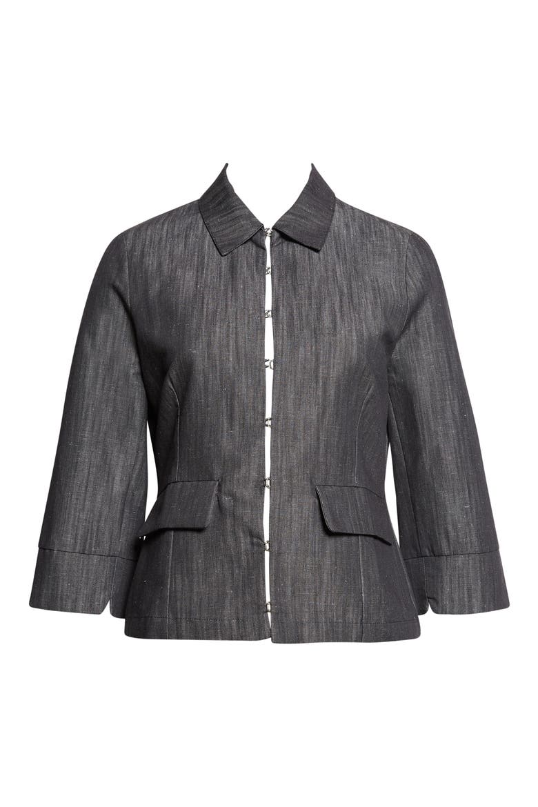 Valeva Organic Cotton & Linen Denim Jacket, Alternate, color, 209 - GREY
