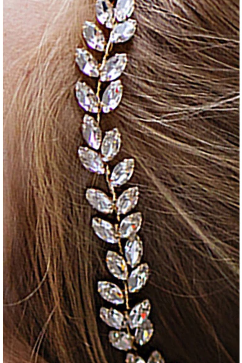 Alegra Crystal Leaf Halo & Sash, Alternate, color, ANTIQUE