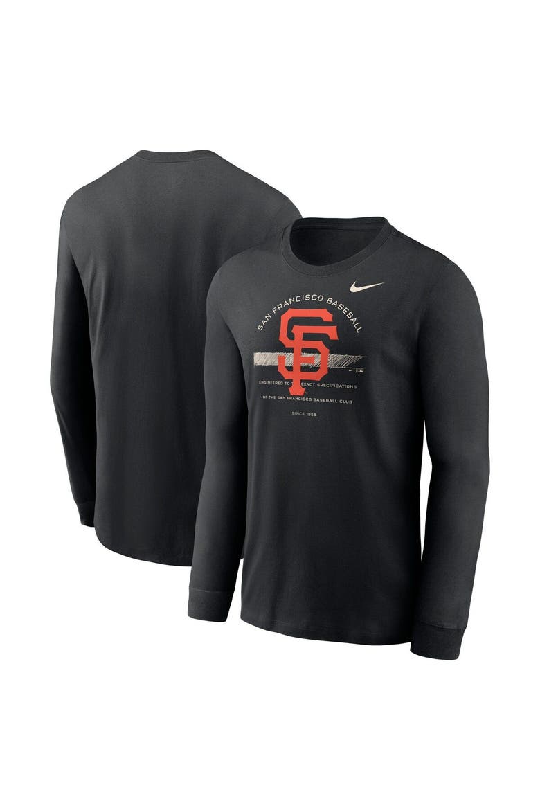 Men's Nike Black San Francisco Giants Over Arch Performance Long Sleeve T-Shirt, Main, color, Black