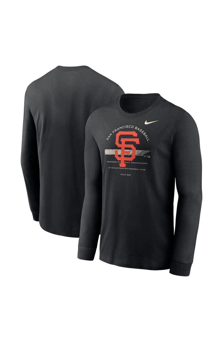 Nike Men's Nike Black San Francisco Giants Over Arch Performance Long Sleeve T-Shirt, Main, color, Black